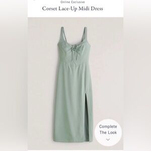 Abercrombie & Fitch Sage Green Midi Dress